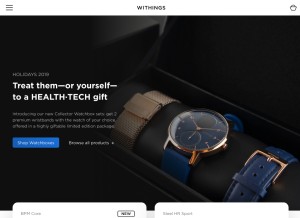 How withings.com looks like on a tablet such as an iPad.