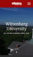 How wittenberg.edu looks like on a mobile device such as an iPhone.