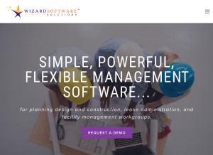 How wizardsoftware.net looks like on a tablet such as an iPad.