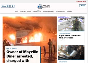 How wkbw.com looks like on a tablet such as an iPad.