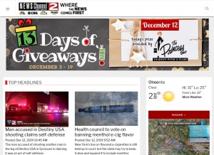 How wktv.com looks like on a tablet such as an iPad.