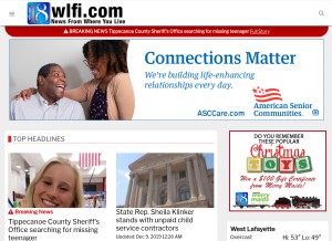 How wlfi.com looks like on a tablet such as an iPad.