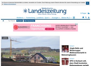 How wlz-online.de looks like on a tablet such as an iPad.
