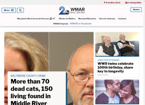 How wmar2news.com looks like on a tablet such as an iPad.