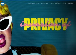 How wmg.com looks like on a tablet such as an iPad.