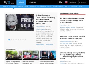 How wn.com looks like on a tablet such as an iPad.