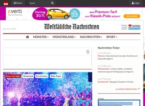 How wn.de looks like on a tablet such as an iPad.