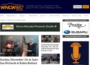 How wncw.org looks like on a tablet such as an iPad.