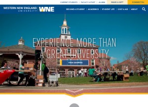 How wne.edu looks like on a tablet such as an iPad.