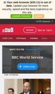 How wnyc.org looks like on a mobile device such as an iPhone.