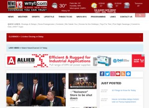 How wnyt.com looks like on a tablet such as an iPad.