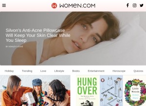 How women.com looks like on a tablet such as an iPad.