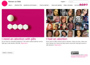 How womenonweb.org looks like on a tablet such as an iPad.