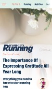 How womensrunning.com looks like on a mobile device such as an iPhone.