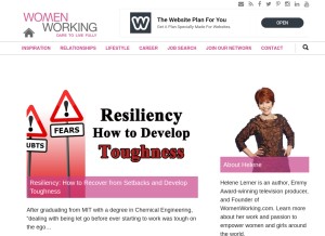 How womenworking.com looks like on a tablet such as an iPad.