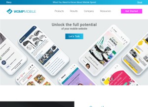 How wompmobile.com looks like on a tablet such as an iPad.