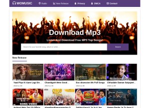 How womusic.live looks like on a tablet such as an iPad.