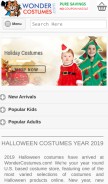 How wondercostumes.com looks like on a mobile device such as an iPhone.