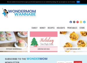 How wondermomwannabe.com looks like on a tablet such as an iPad.