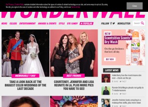 How wonderwall.com looks like on a tablet such as an iPad.