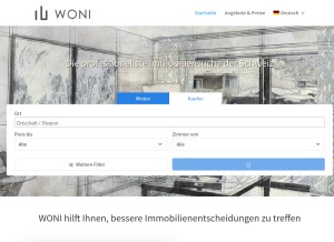 How woni.ch looks like on a tablet such as an iPad.