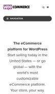 How woocommerce.com looks like on a mobile device such as an iPhone.