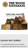 How wood-database.com looks like on a mobile device such as an iPhone.
