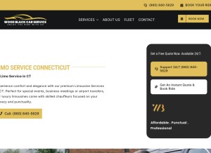 How woodblackcarservices.com looks like on a tablet such as an iPad.
