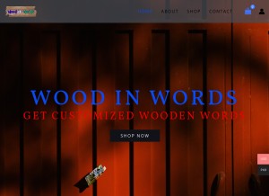 How woodinwords.com looks like on a tablet such as an iPad.