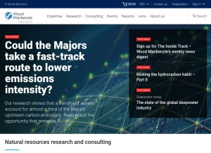 How woodmac.com looks like on a tablet such as an iPad.