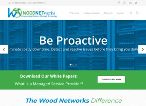 How woodnetworks.com looks like on a tablet such as an iPad.