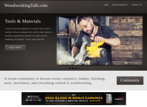 How woodworkingtalk.com looks like on a tablet such as an iPad.