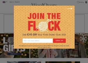 How woolovers.com looks like on a tablet such as an iPad.