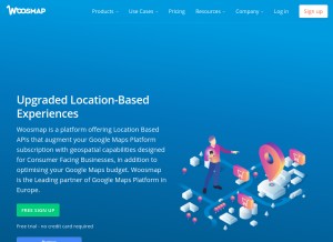 How woosmap.com looks like on a tablet such as an iPad.