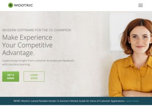 How wootric.com looks like on a tablet such as an iPad.