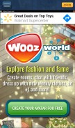 How woozworld.com looks like on a mobile device such as an iPhone.