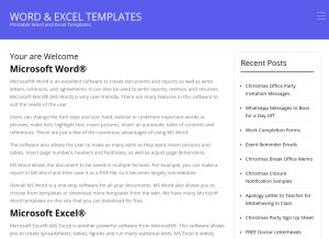 How wordexceltemplates.com looks like on a tablet such as an iPad.