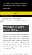 How wordgamehelper.com looks like on a mobile device such as an iPhone.