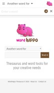 How wordhippo.com looks like on a mobile device such as an iPhone.