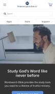 How wordsearchbible.com looks like on a mobile device such as an iPhone.