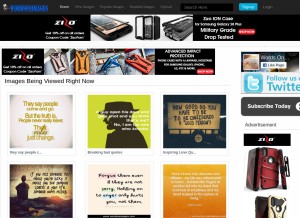 How wordsonimages.com looks like on a tablet such as an iPad.