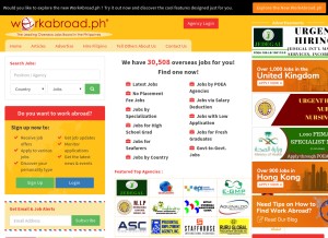 How workabroad.ph looks like on a tablet such as an iPad.