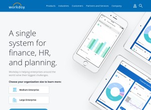 How workday.com looks like on a tablet such as an iPad.