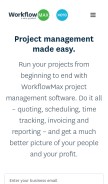 How workflowmax.com looks like on a mobile device such as an iPhone.
