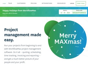 How workflowmax.com looks like on a tablet such as an iPad.