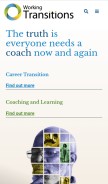 How workingtransitions.com looks like on a mobile device such as an iPhone.