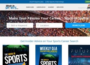 How workinsports.com looks like on a tablet such as an iPad.