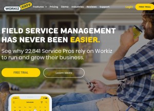 How workiz.com looks like on a tablet such as an iPad.