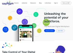 How workjam.com looks like on a tablet such as an iPad.