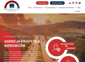 How workpartnerservice.com looks like on a tablet such as an iPad.